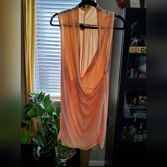 NWOT Free People Peach Draped Sleeveless Romper - Picture 5 of 6